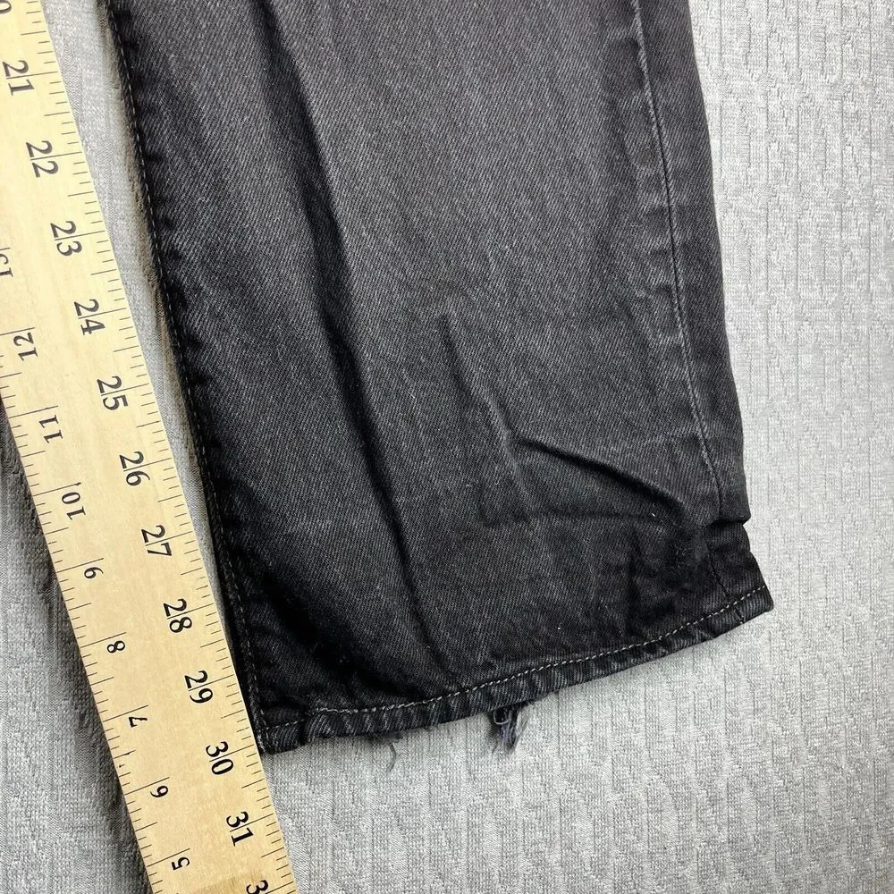 Levi's 501 Black Men's pants (34x32) straight Leg Button‎ Fly Denim Jeans dark